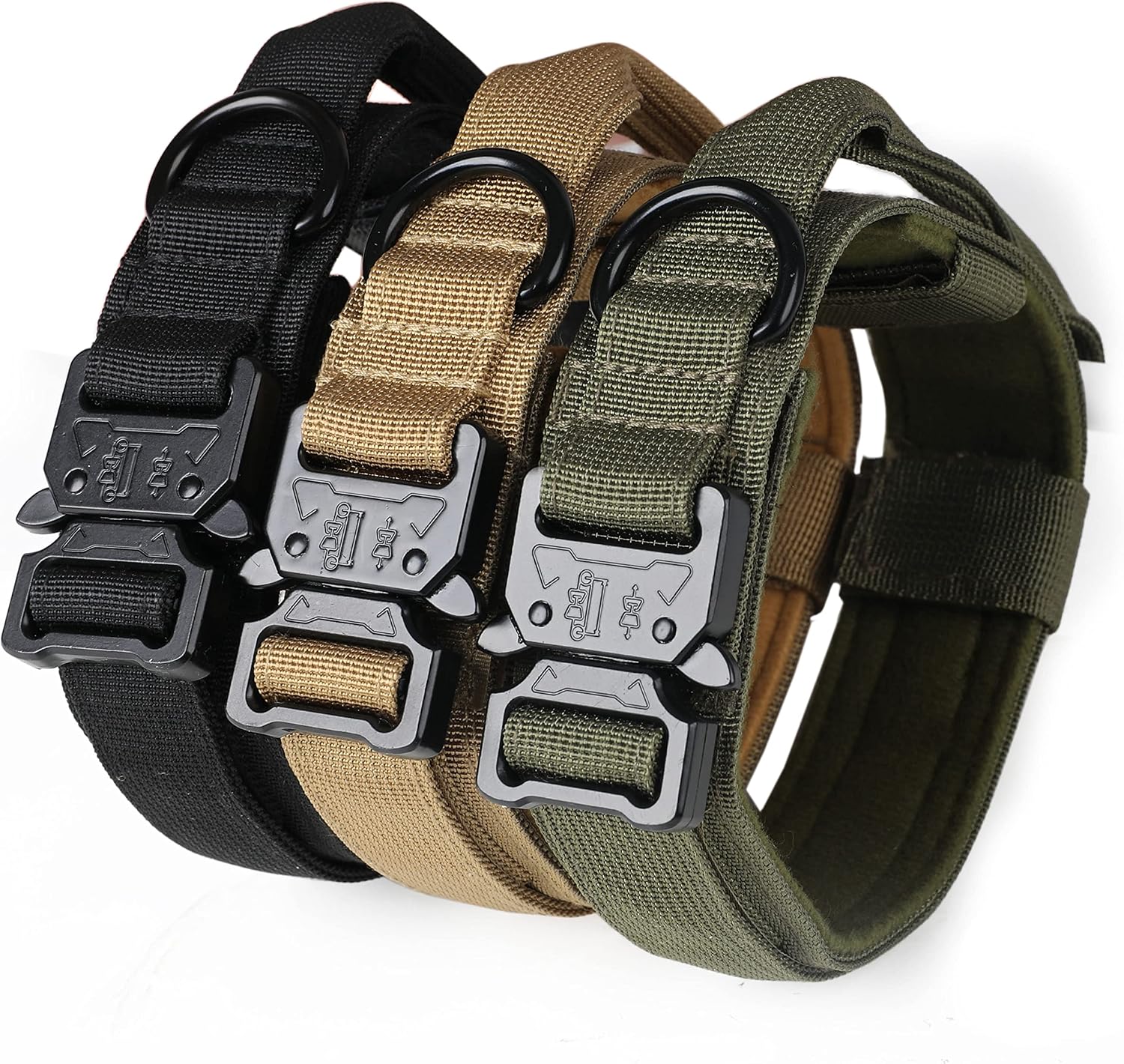 4W Hunting Dog Collar - Tactical Dog Collar for Medium & Large Dogs，Martingale Collar for Dogs with Adjustable Nylon Heavy Duty Metal…