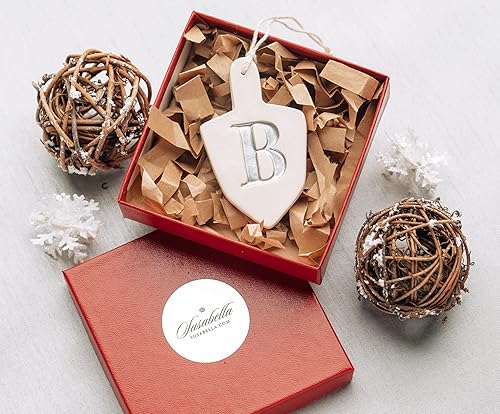 Miniatura 5 de Set of 4 Personalized Dreidel Hanukkah Ornaments with Initials