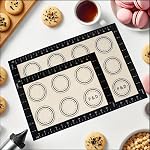 Silicone Baking Mats 3 Pack, Non-Stick Heat Resistant Reusable Baking Sheets with Measurement Markings, 16.5x11.5 in & 11.5x8.5 in