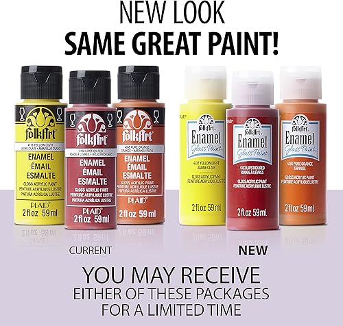 Miniatura 3 de FolkArt Juego de manualidades de esmalte acrílico con acabado brillante, 32 onzas y pintura esmaltada de vidrio y cerámica en varios colores (2