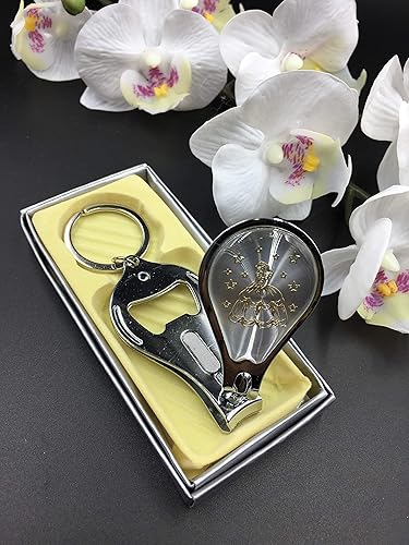 (12) New Quinceañera Recuerdos. My Sweet 15 Princess Celebration Gifts - Llavero para cortar uñas con placa de oro y plata, recuerdo de fiesta