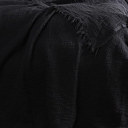 Miniatura 4 de PÜSKÜL - Manta de muselina de 100% algodón turco de alta calidad, tamaño Queen XL, para cama, sofá, manta ligera y suave de gasa para adultos,