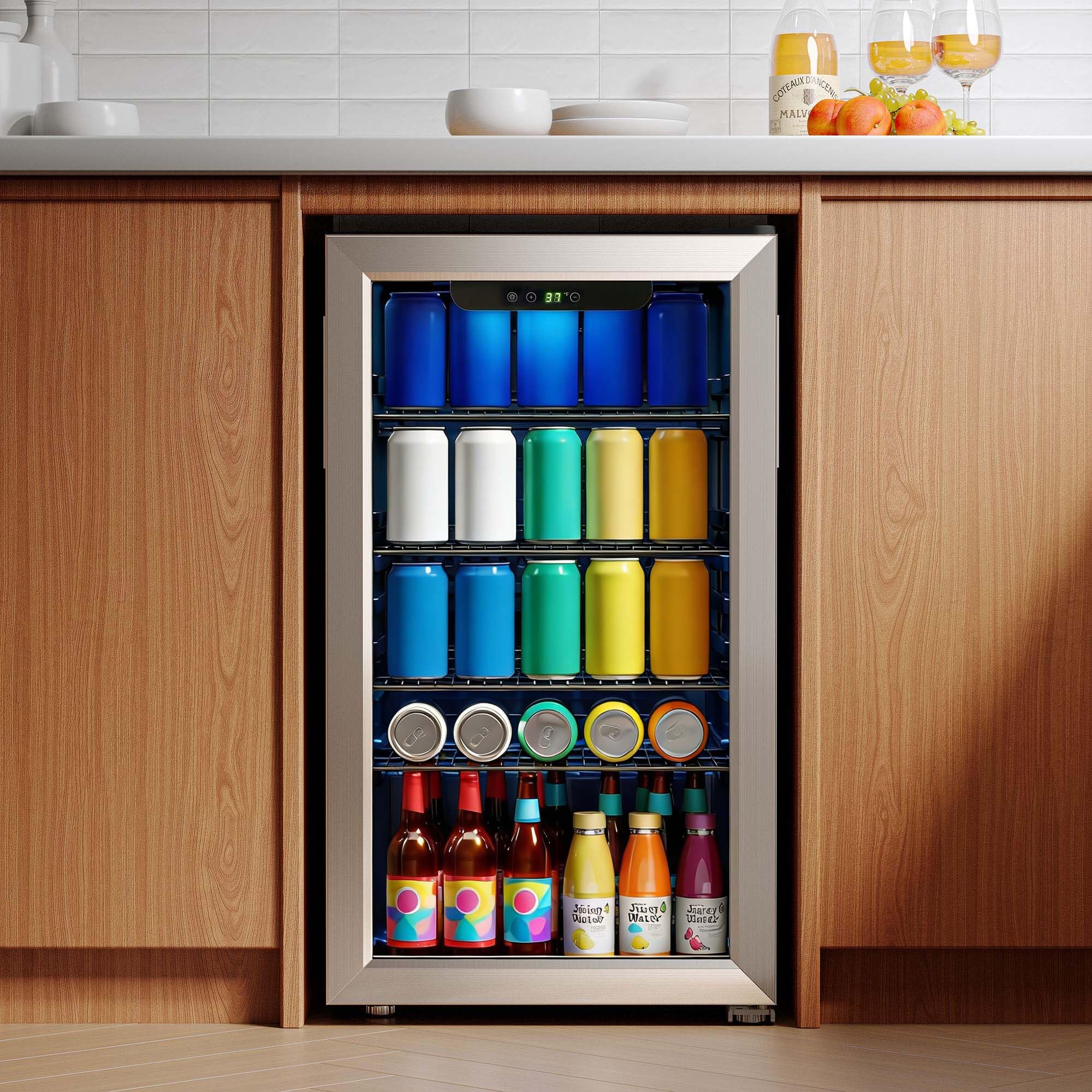 TBBSC Beverage Cooler Refrigerator with Glass Door