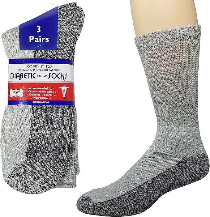 6 Pack Diabetic Ankle Socks Reinforced Heel and Toe NonBinding Cushion