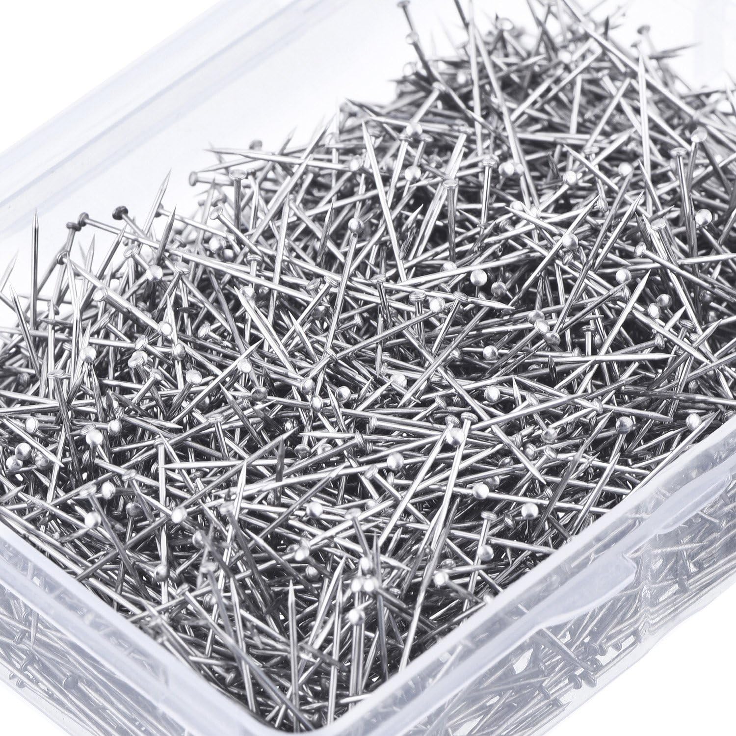 Shappy 1600 Pieces 1 1/16 Inch Head Pins Bouquet Pins Diamond Head Pins for Craft 1 1/16 Inch Fine Satin Pin Dressmaker Pins for Jewelry Making, Sewing and Craft, Stainless Steel