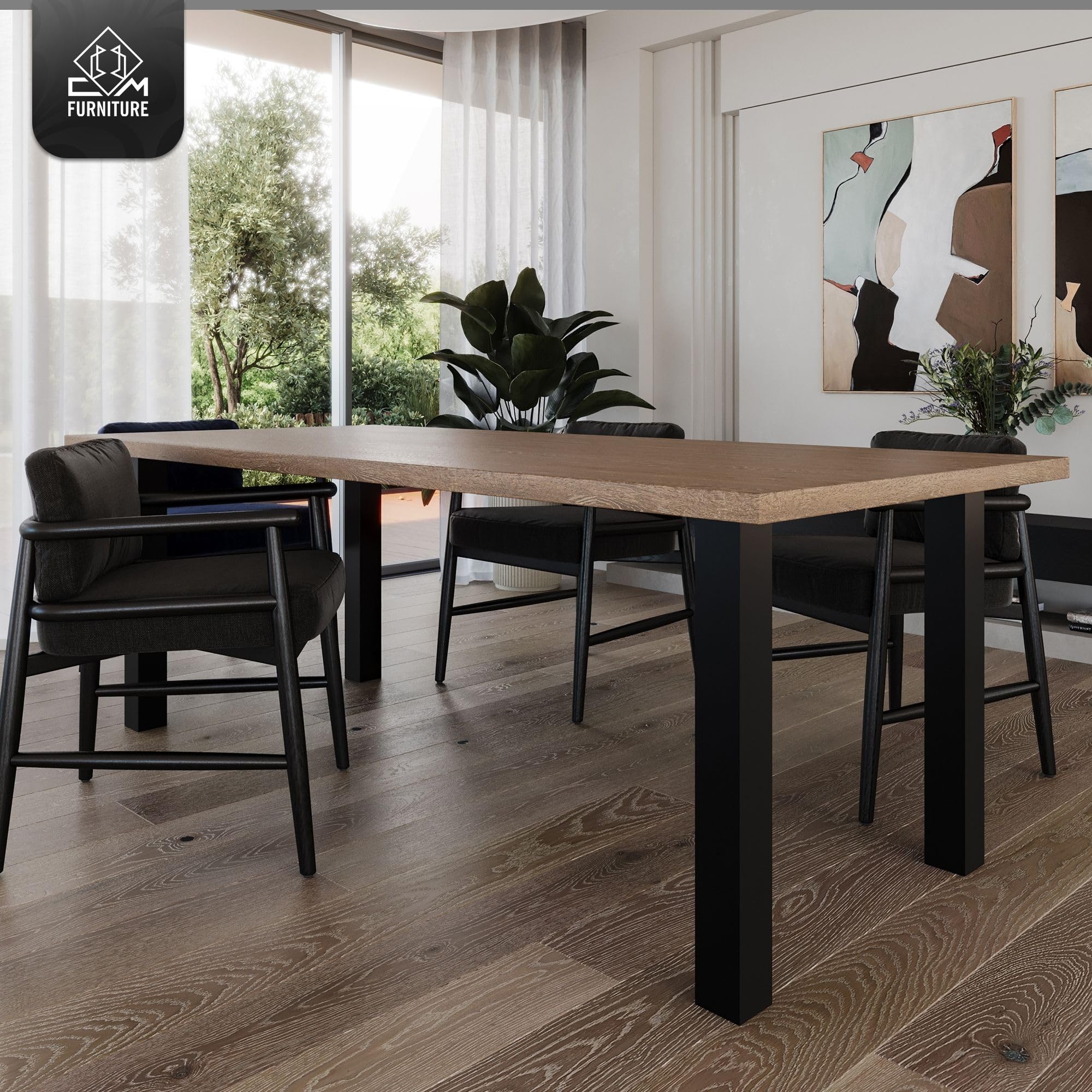 Tischbeine Eckig Premium 80x80 Schwarz 4er Möbelfüße Quadratrohr Metall Höhe 72 cm Esstisch Stützfuß Sehr Stabil Viereckig Tischgestell Tischfuß Tischkufen Vierkant Pulverbeschichtet