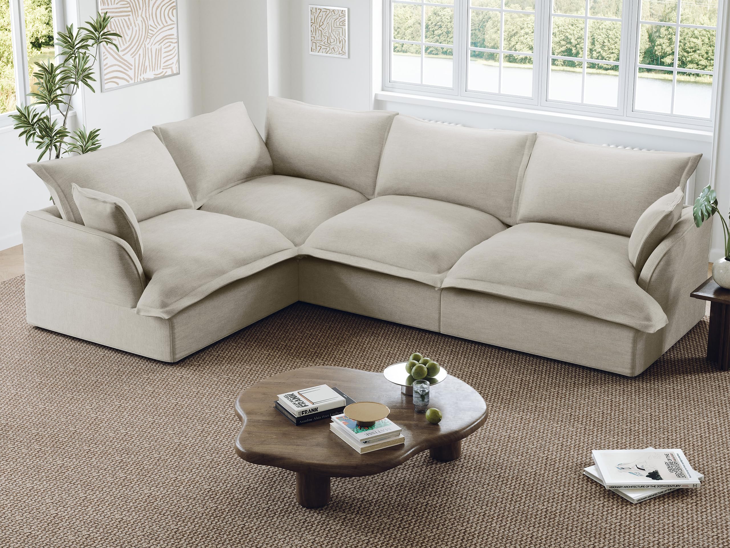 Lopzeho 111 Cloud Modular Sectional Sofa, Light Gray