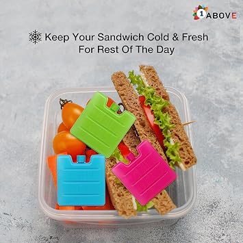 1Above Mini Freezer Blocks, Long Lasting Reusable Family Pack Ice Block Pack for Cool Box, Cooler Bag to Keeps Drink, Food, Lunchboxes Cool…