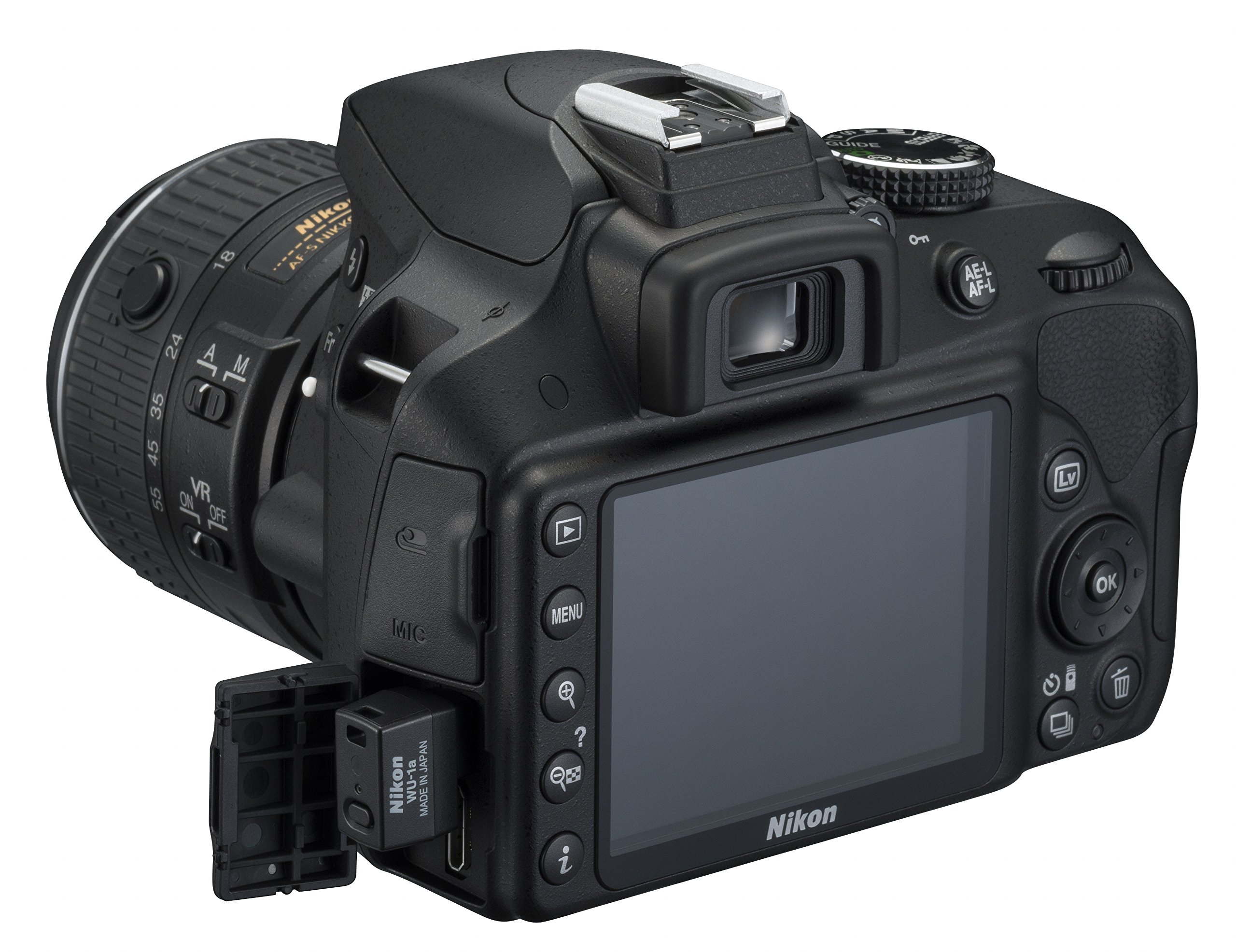 Nikon D3300 + AF-P 18 – 55 mm + SD 8 GB Kit Appareil Photo SLR 24,2 MP CMOS 6000 x 4000 Pixel Noir