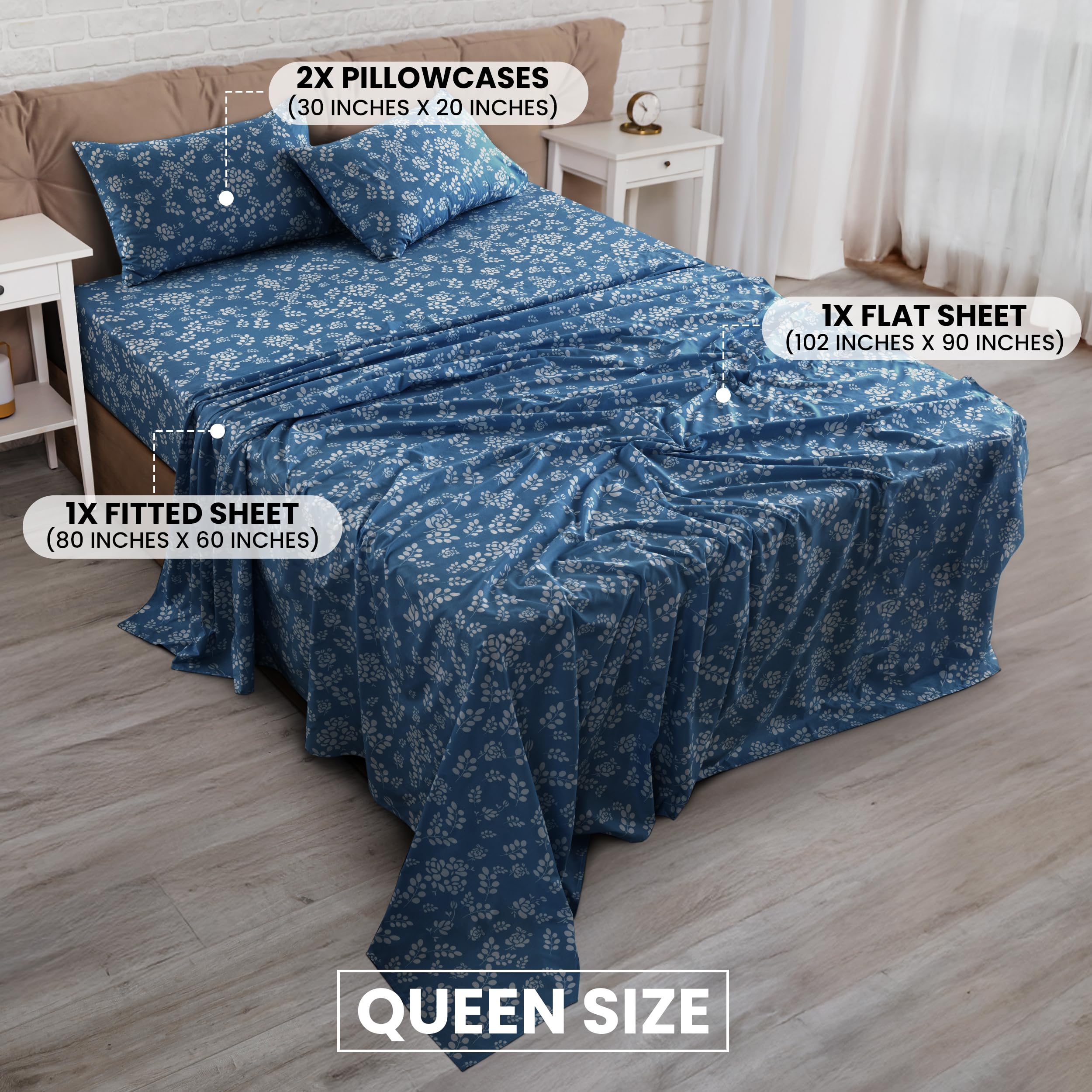 Juego De Sábanas De Microfibra 1800 Hilos - Sábana Bajera Ajustable Con Bolsillo Profundo De 38 Cm - Sábanas Transpirables Y Antiarrugas Para Cama Twin - Color Sólido