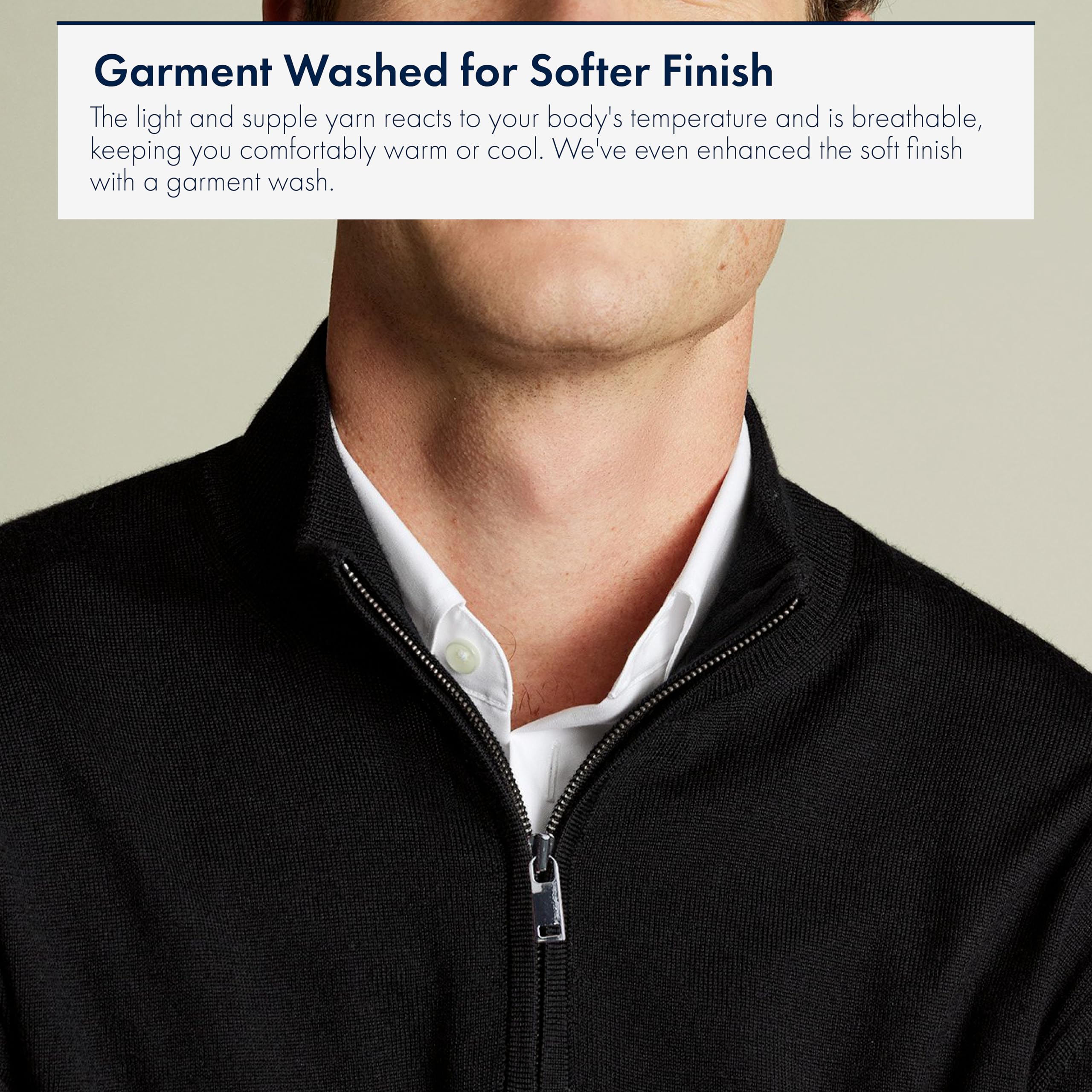 Charles Tyrwhitt Jumpers for Men - Merino Wool 1/4 Zip Jumper - Machine Washable & Temperature Regulating Knitwear for Smart & Casual Wear