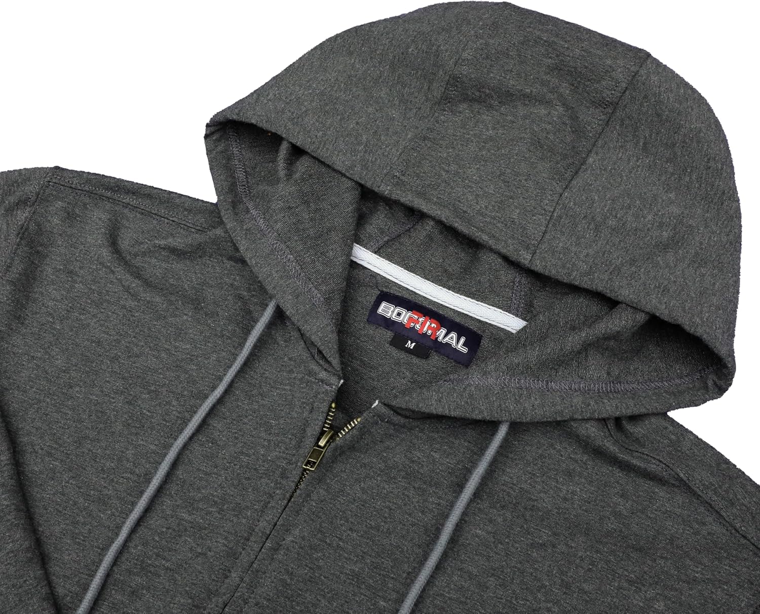 BOCOMAL FR Hoodies Zipper Front for Summer 7.5oz Lightweight Cotton Flame Resistant Sweatshirt（Non Fleece）