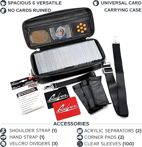 Vista 54 de Quiver Time - Estuche de almacenamiento para tarjetas de coleccionista con correa para muñeca y hombro, divisores y separadores, almohadillas