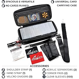 Quiver Time Black Bolt Card Carrying Case fits Pokemon Cards and other TCG Games - Storage Bag for Playing/Trading Cards and Deck Box (Straps, Dividers & 100 Apollo Card Sleeves)