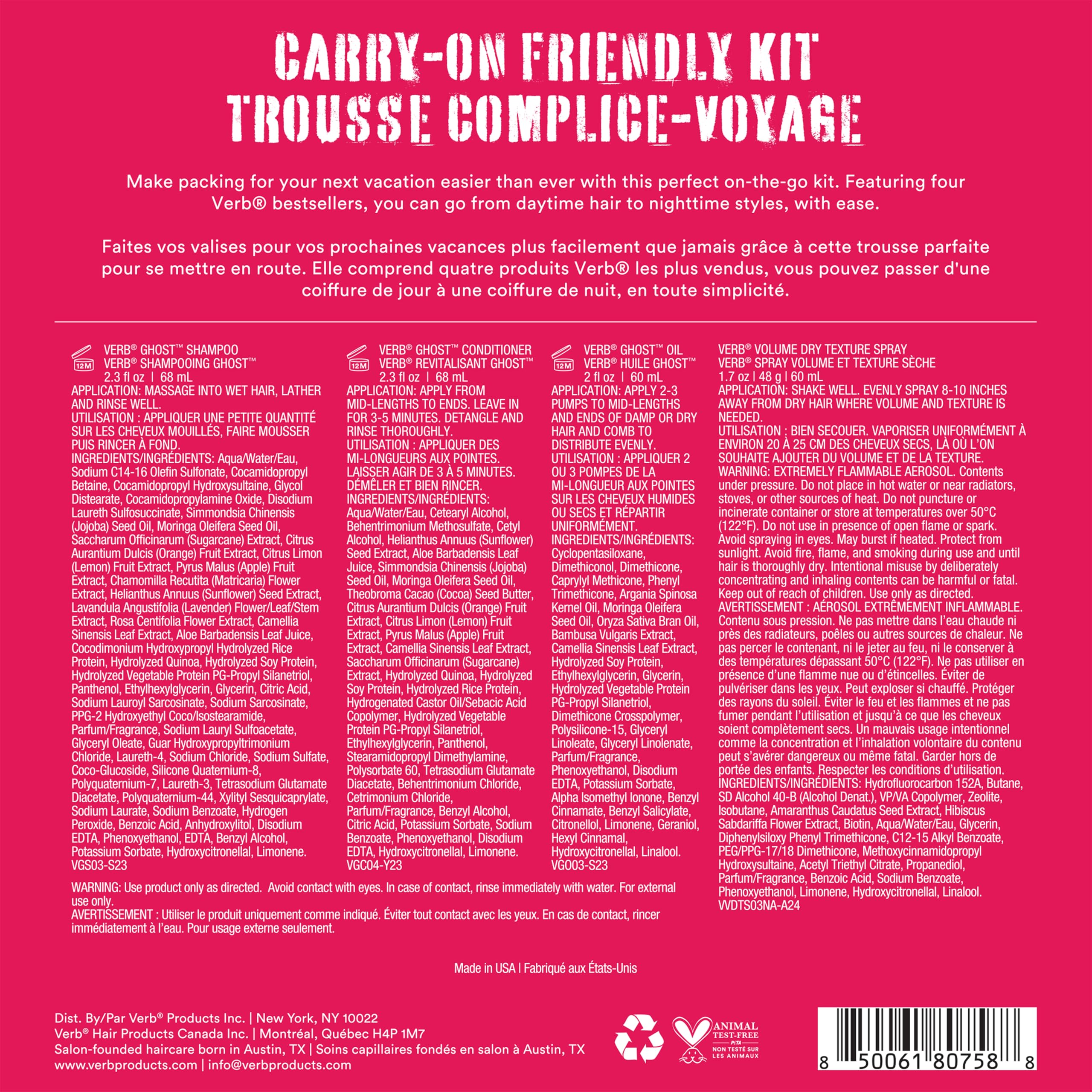 VERB Ghost Discovery Kits - Weightless Shine + Frizz Control - Travel Sized Bestsellers