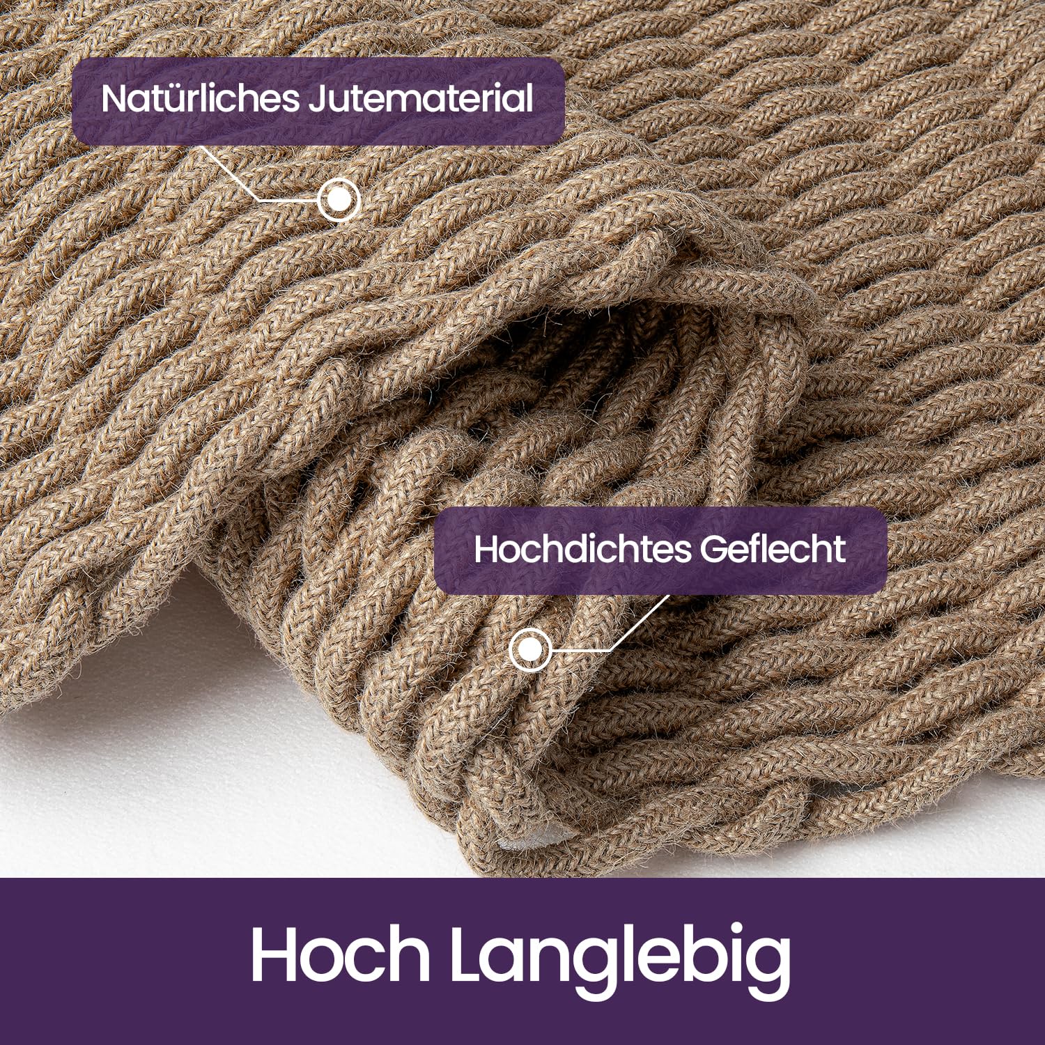DEXI Schmutzfangmatte 60 x 90 cm, rutschfeste Fußmatte aus Natürlicher Jutefaser, wasserabweisender Fussmatte Türmatte für Innen- und Außenbereich, Eingang, Terrasse, Balkon, Braun
