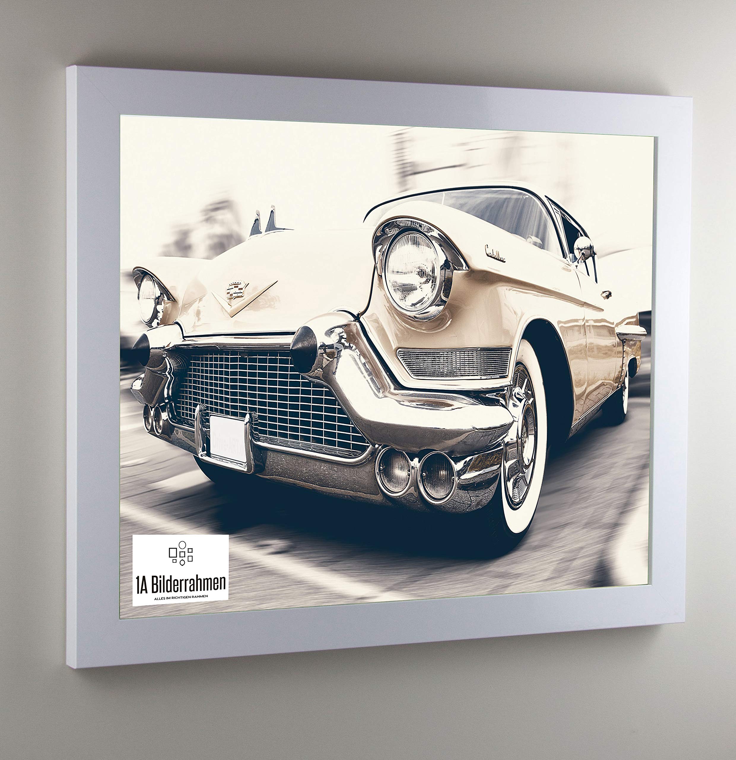 Bilderrahmen Diamond 40x120 cm Weiss Matt ideal für Diamond Painting mit 1 mm klarem Kunstglas