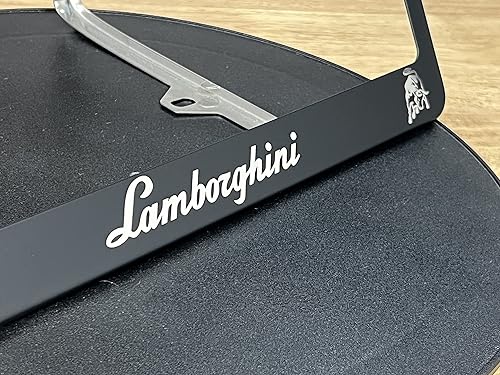 Miniatura 9 de (Cantidad 1 marco) Compatible con marco de matrícula Lamborghini con tapas de metal Material acero inoxidable T304 Color negro mate