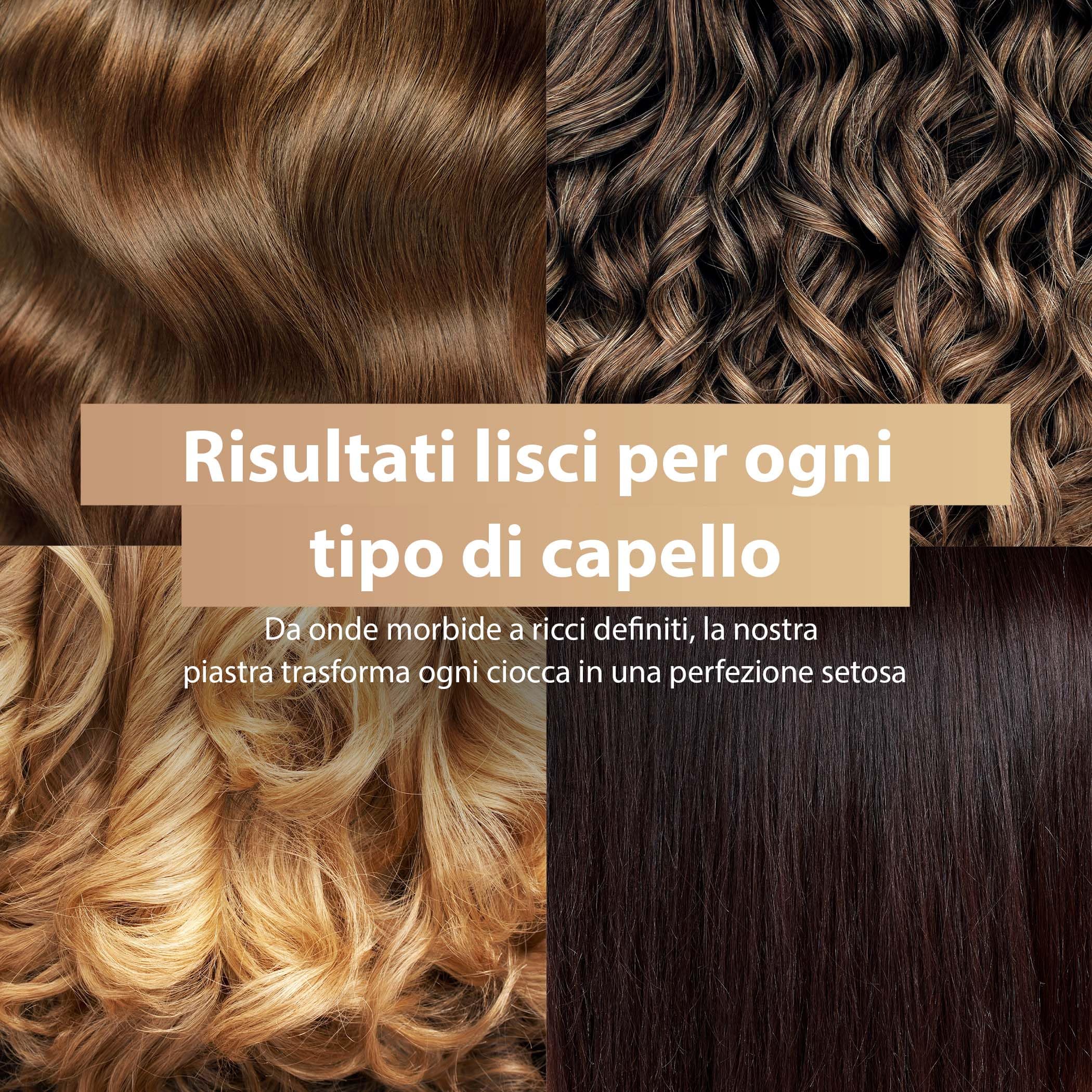 Piastra per Capelli a Vapore, Golden Goods Piastra capelli Professionale 2 in 1 Steampod, Vapore potente, Piastre Larghe, 10 temperature a 230 Gradi, Cavo 2 m