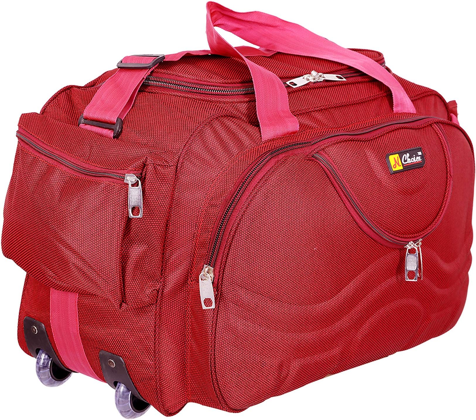 N Choice Polyester 4 cm Soft Travel Duffle (NCDF117_FLEX_Red)