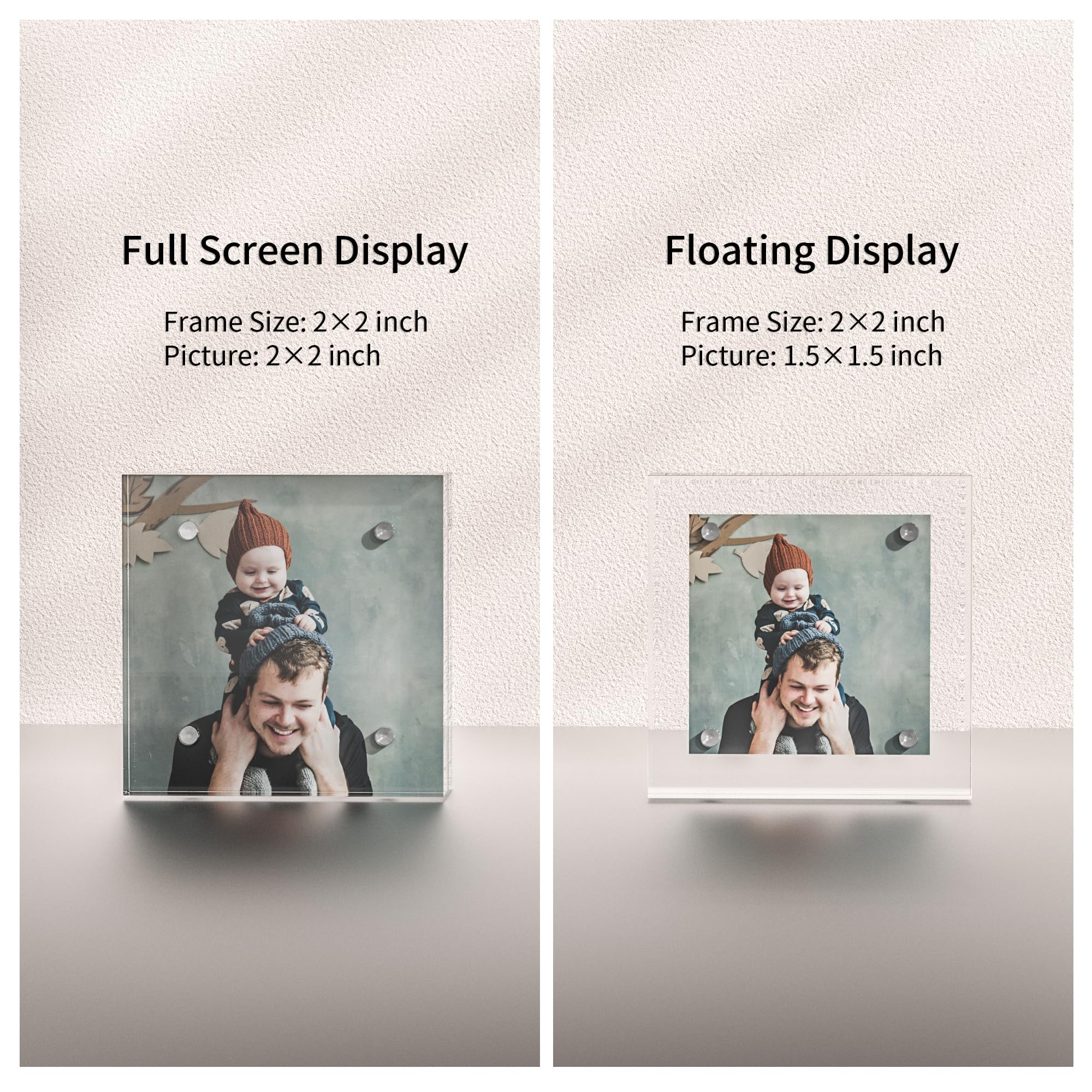 Amazon.com - Sezanrpt Acrylic Mini Frames 2x2, 3 Pack, Small Frame