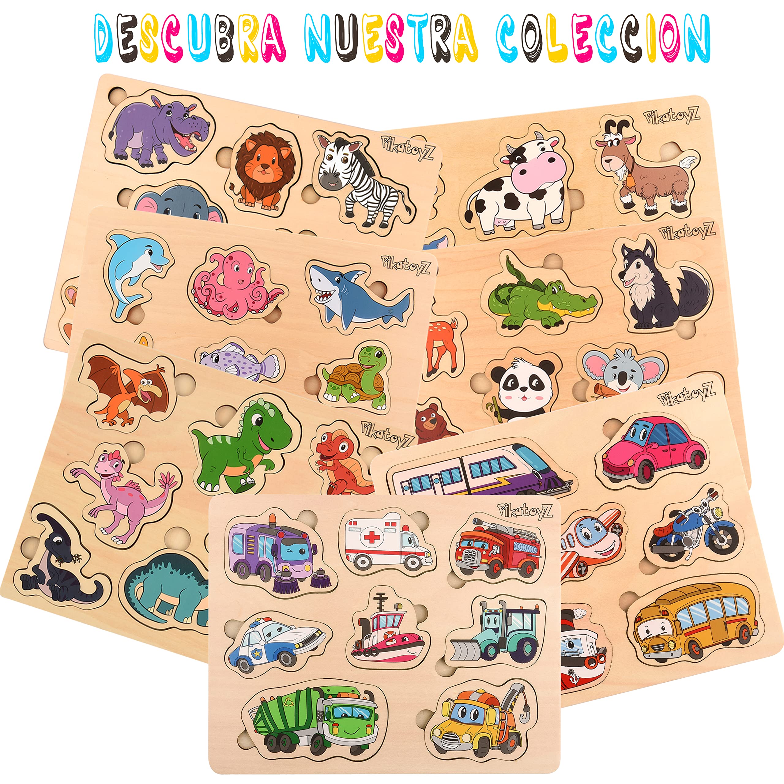 Juguetes Montessori para Bebés de 1 Año, 2 y 3 Años. Puzzle de Madera Juegos Educativos con Rompecabezas de Animales de Granja.