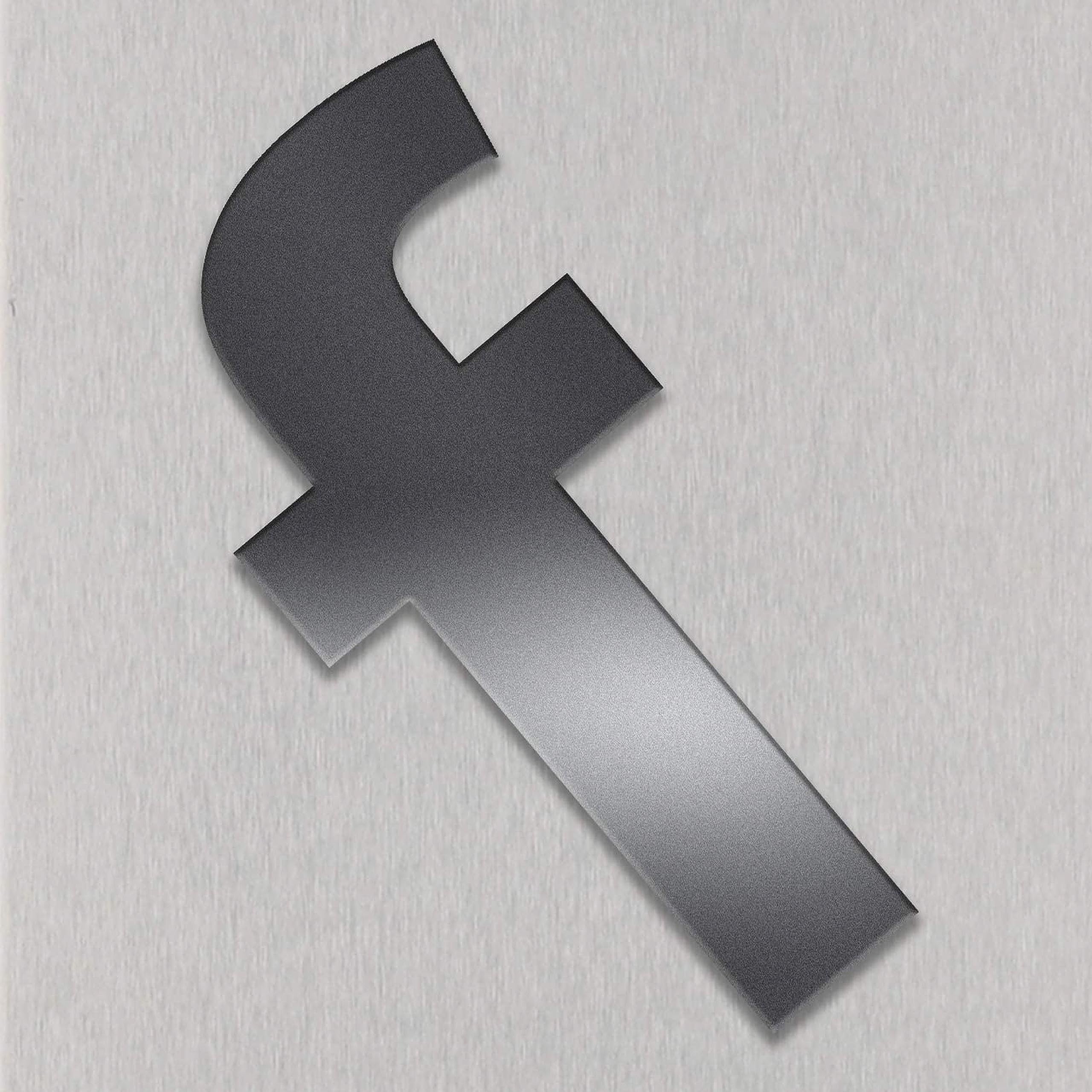 Hausnummer aus Edelstahl in anthrazit/schwarz / DB703 / Edelstahl natur 0-9 und a-f - Größe konfigurierbar (30 cm, 3)