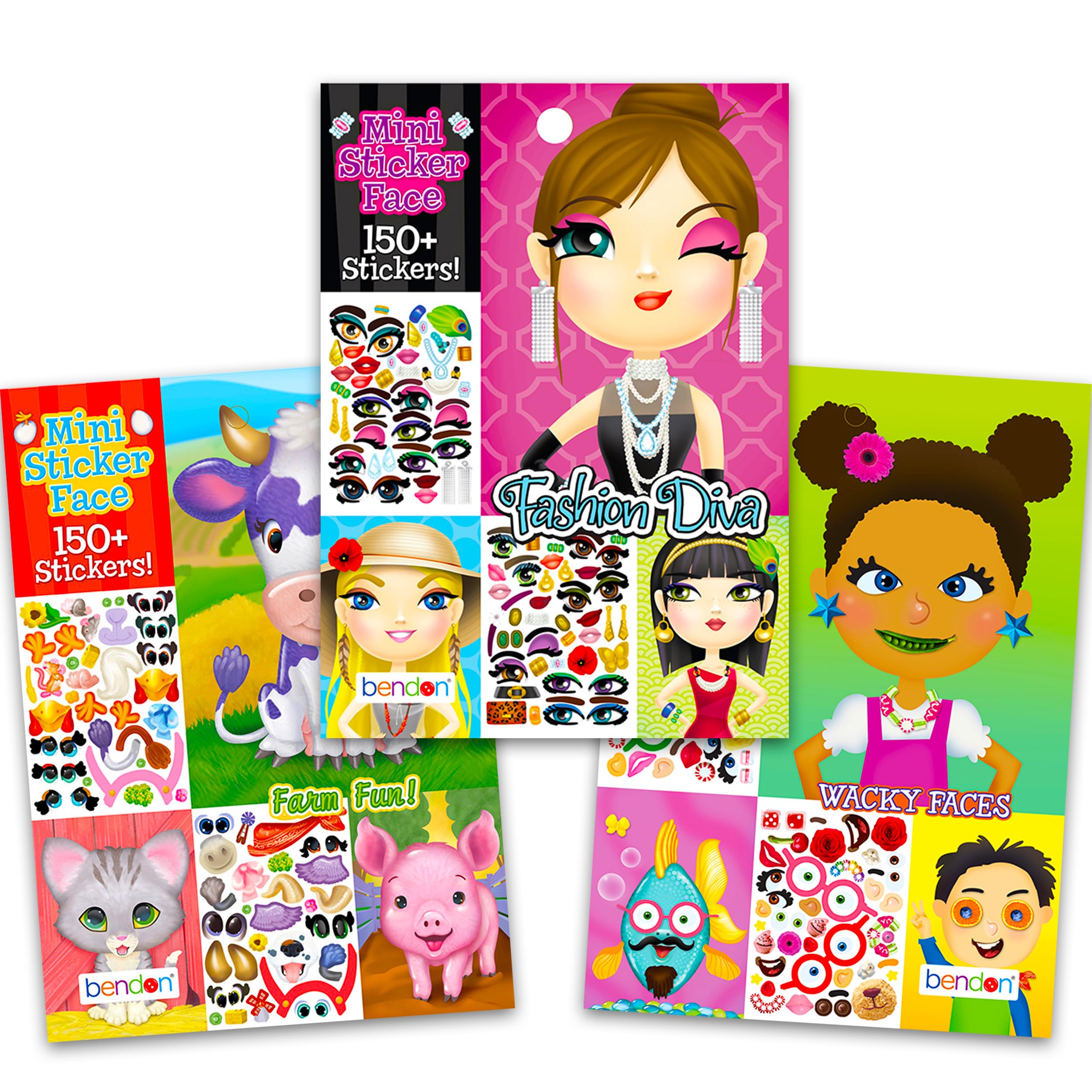 Make a Face Sticker Books Set for Girls Kids Toddlers - 3 Deluxe