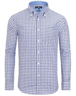 Alimens & Gentle - Camisas a cuadros con botones para hombre, camisas de vestir de manga larga, de algodón, corte estándar