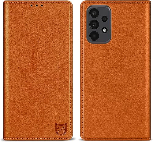 Miniatura 1 de ZZXX Funda tipo cartera para Samsung Galaxy A23 5G4G con bloqueo RFID, soporte de ranura para tarjetas, funda protectora de cuero magnético fuerte