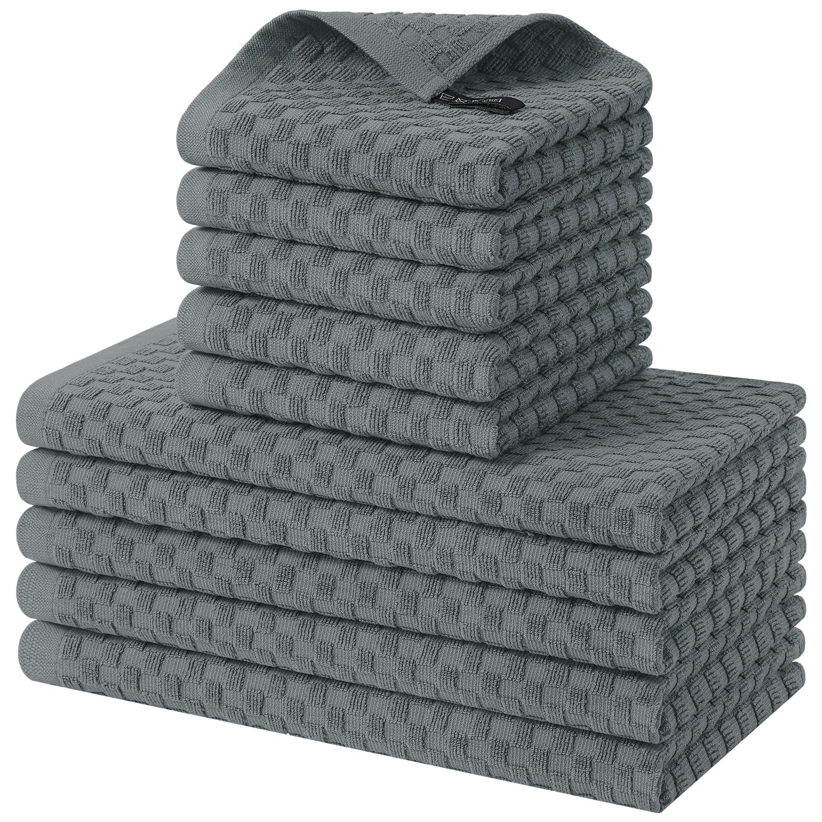 Homaxy 100% Cotton Kitchen Towels and Dishcloths Set - dish cloths and dish towels | Mubboo