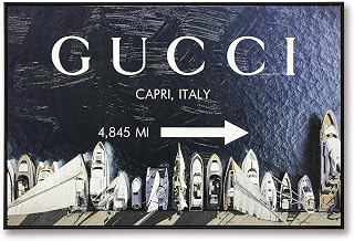 Wynwood Studio Capri Road Sign Modern Coastal Dock Photography Framed Wall Art With Hand Painted Accents, 36" x 24"