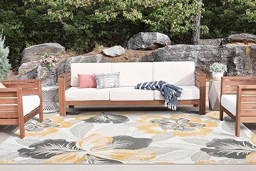 Miniatura 2 de Alfombra de doble cara resistente al agua para interiores y exteriores, de 8 x 10 pies, alfombra de exterior para patio, terraza, porche y entrada,