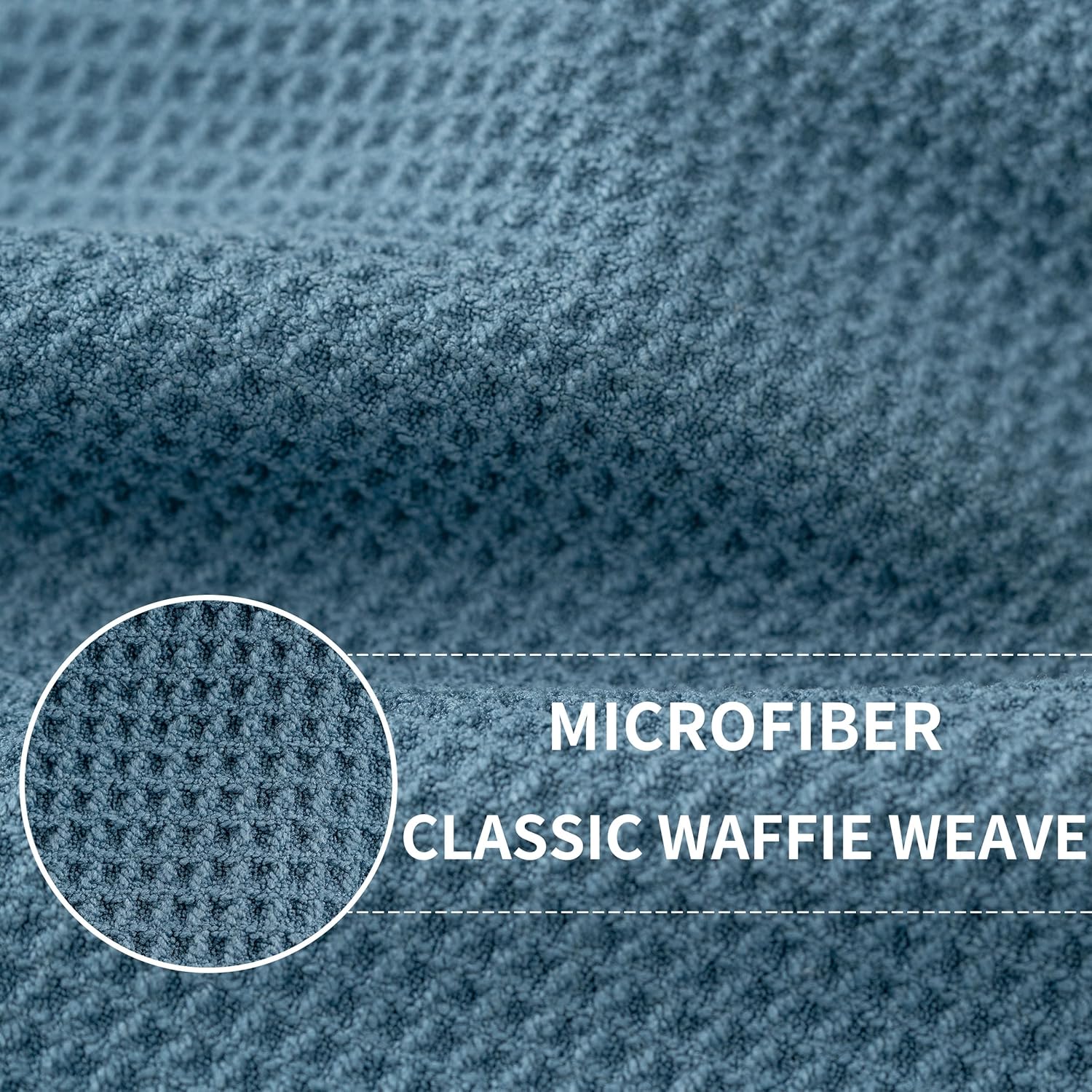 New Microfiber Kitchen and Dish Cloths, Waffle Weave, 12 x 12 inches, Set of 6 - Image 2