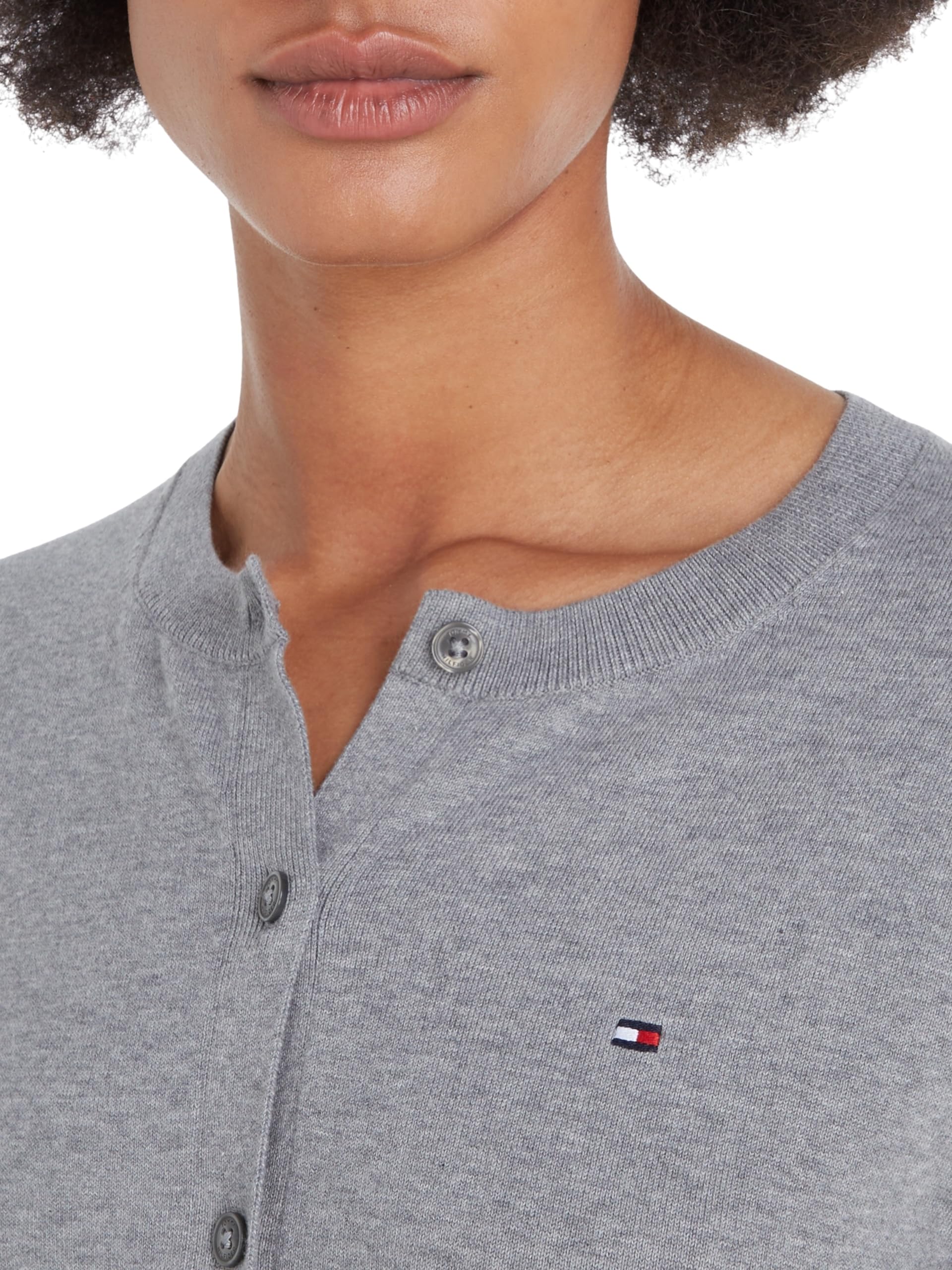 Tommy Hilfiger Damen Strickjacke Cardigan Jersey Fine mit Knopfleiste