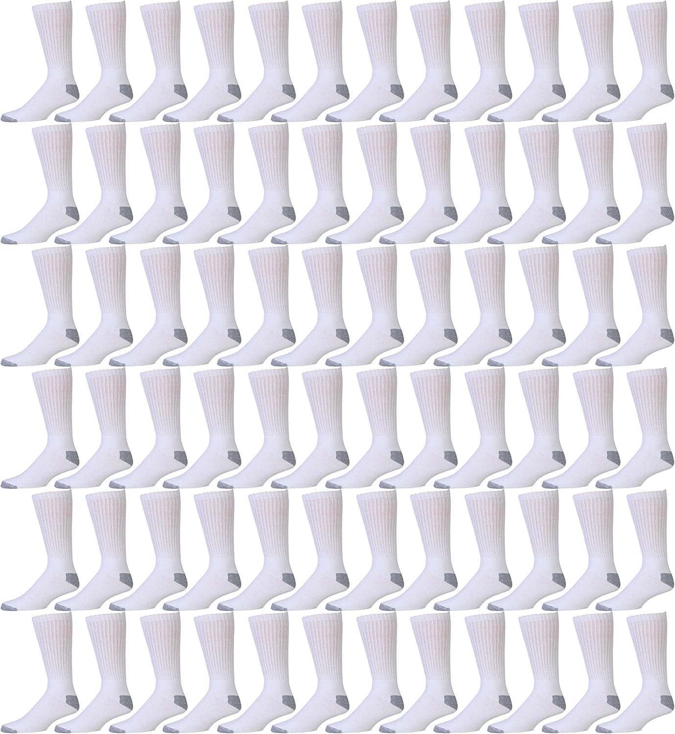 Winterlace 72 Pairs 80% Cotton Crew Socks Men Women, Athletic Casual Moisture Wicking Bulk Pack Sport