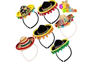 JOYIN 6 PCS Cinco De Mayo Fiesta Headbands for Women Party Supplies