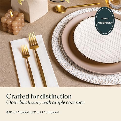 Miniatura 4 de Toallas desechables de lino para invitados Paquete de 100  Toallas de mano desechables como tela  Servilleta de papel suave y absorbente para