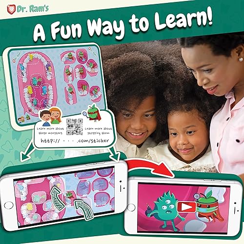 Miniatura 10 de Dr. Ram's Kids Flossers - Fun Flexi Flossers - Hilo dental para niños con rompecabezas educativo interactivo - 300 unidades - Diseño amigable con