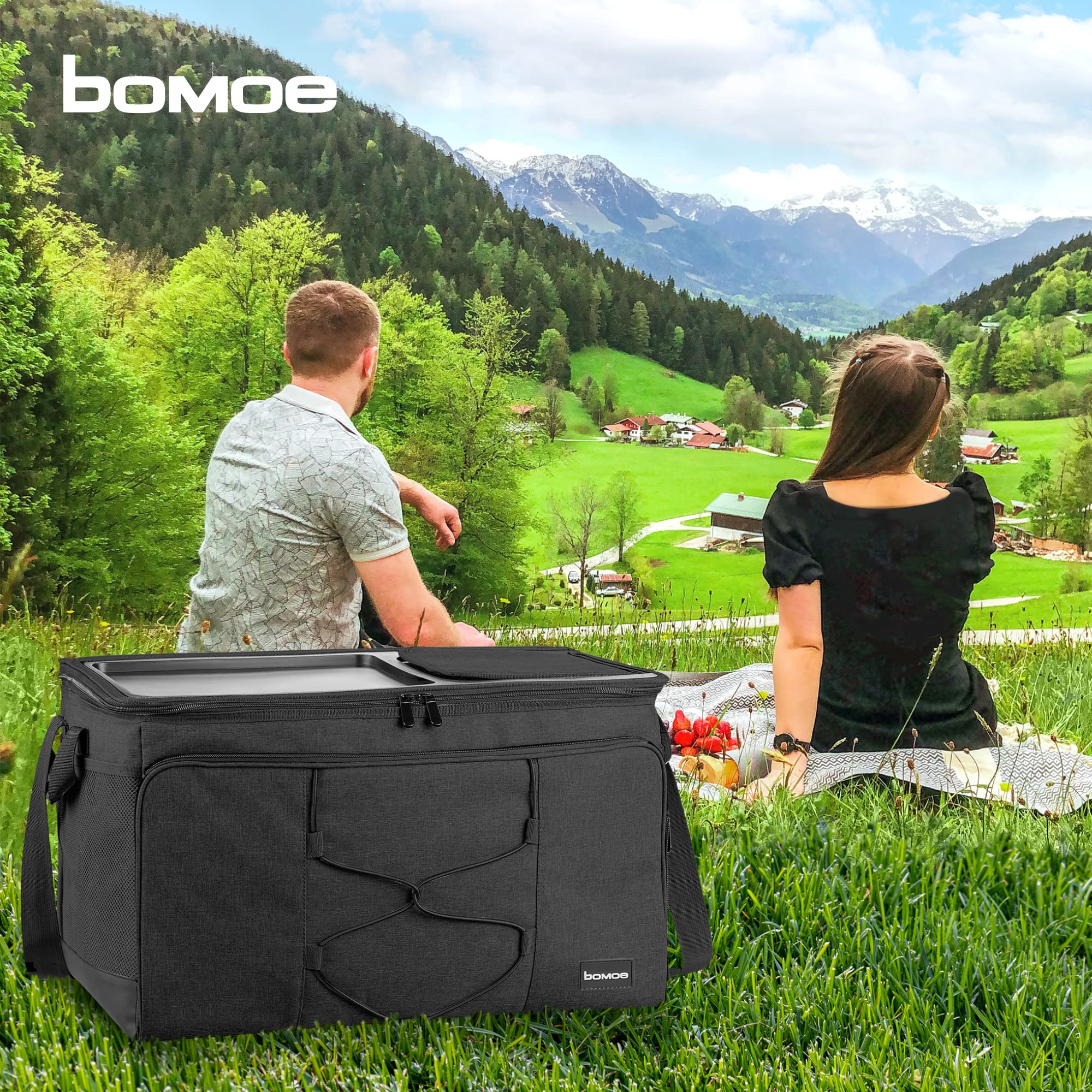 bomoe Sac Isotherme Repas 25l/45l/52l– Glacière Souple Extérieure avec 16h Fonction Refroidissement – Sac Pique Nique Isotherme pour Voyage, Barbecue Lunch Bag – Gris ou Anthracite – IceBreezer