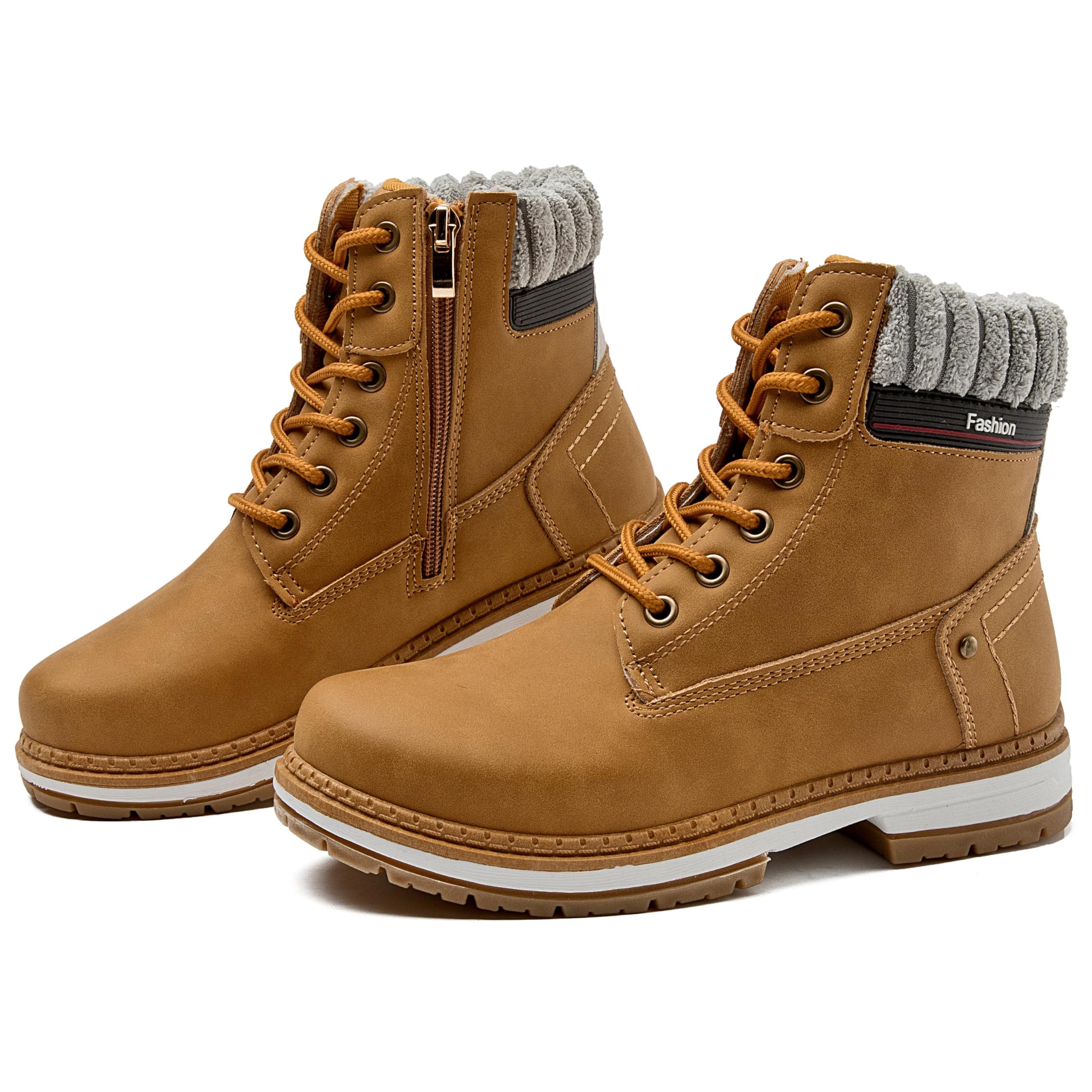 sofysofy Women Work Boots - Waterproof Hiking Outdoor Lightweight Construction Composite Comfortable Zipper Hiking