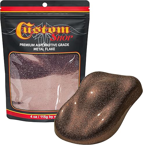 Vista 67 de Custom Shop Escamas de metal para pintura automotriz, rojo fuego, escamas de metal micro de 4oz .004" para pintura de automóvil, aditivo de pinturas