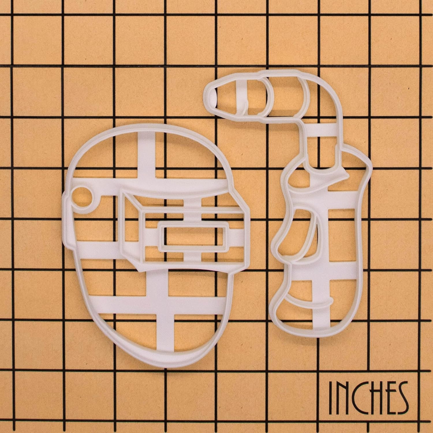 BAKERLOGY Set of 2 Welding Helmet and Welding Torch Cookie Cutters - Metalworking and Workshop Themed Cookies, Detailed Biscuit Cutter Design for Baking and Crafts, ideal on fondant, dough, clay