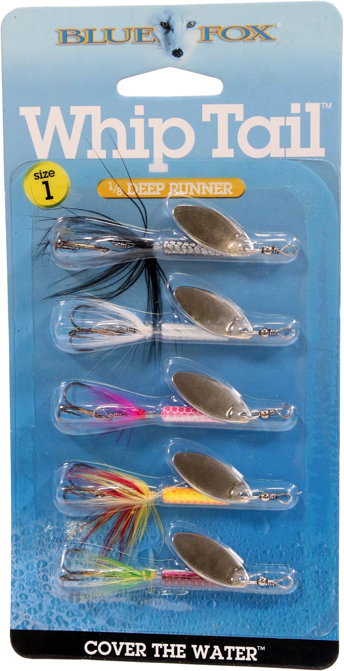 BFWT1K5 Whiptail Kit, 1 Blade, 1/8 oz, Assorted, 5pk