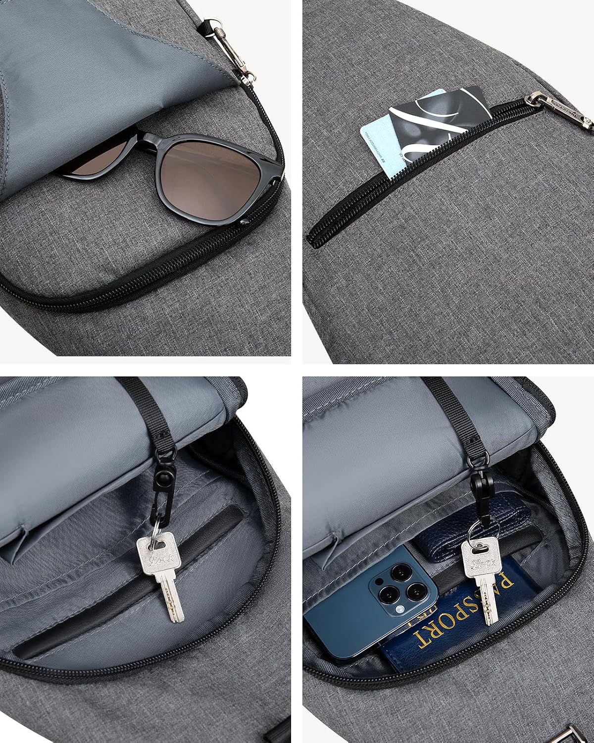 WATERFLY Medium Crossbody Sling Backpack Anti Theft Backpack for Traveling Chest Shoulder Bag