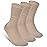 Facool Diabetic-Friendly Merino Wool Quarter Socks - Odor-Resistant, Breathable Soft, Easy Care Machine Washable, 3 Pairs Khaki Large