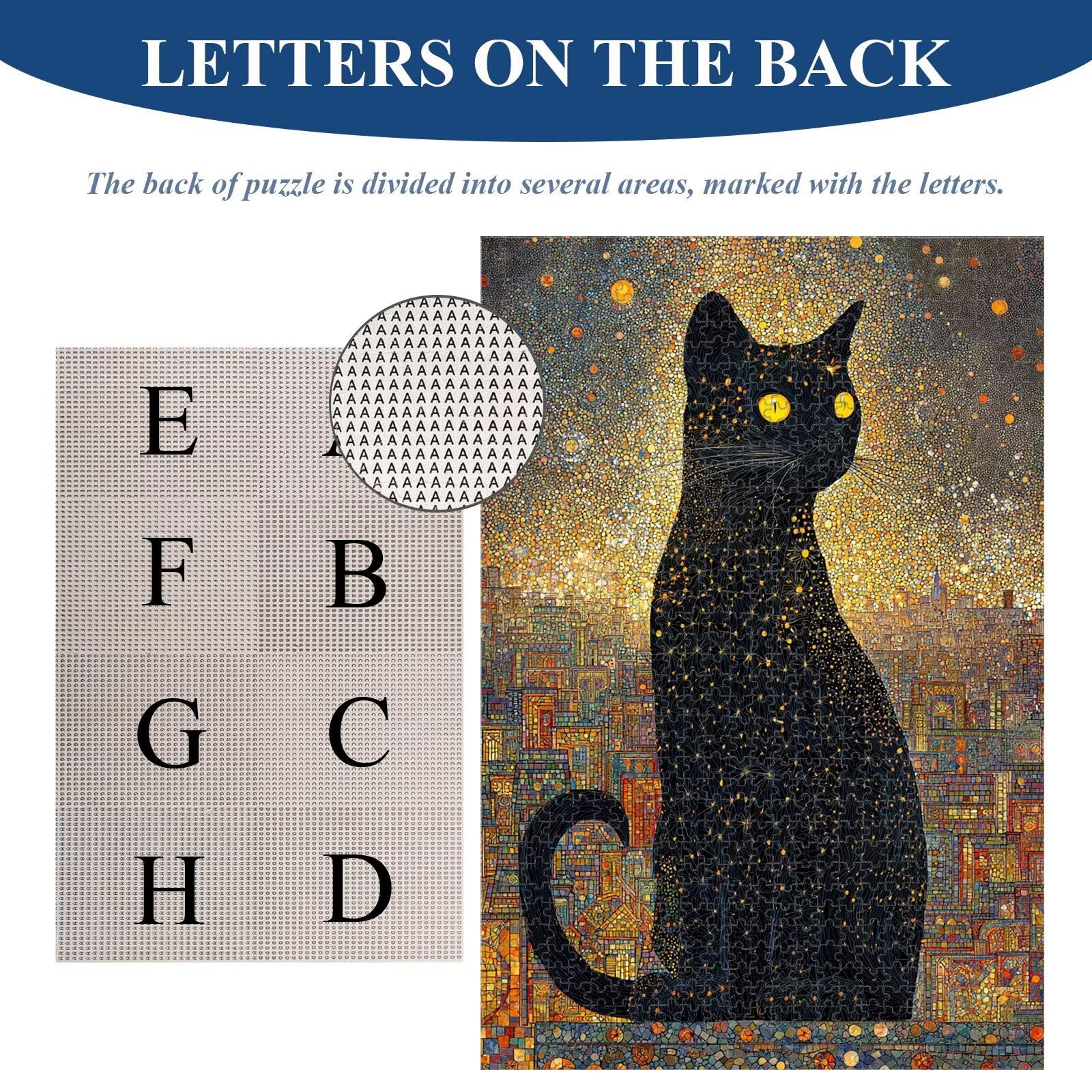 1000 elementów, puzzle dla dorosłych, kot i miasto, drewniane puzzle 1T#1300 | Drewniana konstrukcja, precyzyjne cięcie, jasne kolory, statyczne hobby, relaks, dekoracja domu, prezent, 50 x 75 cm