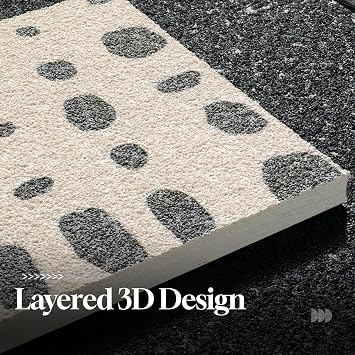 Framed 3D Textured Black White Abstract Wall Art for Living Room, 4 Piece