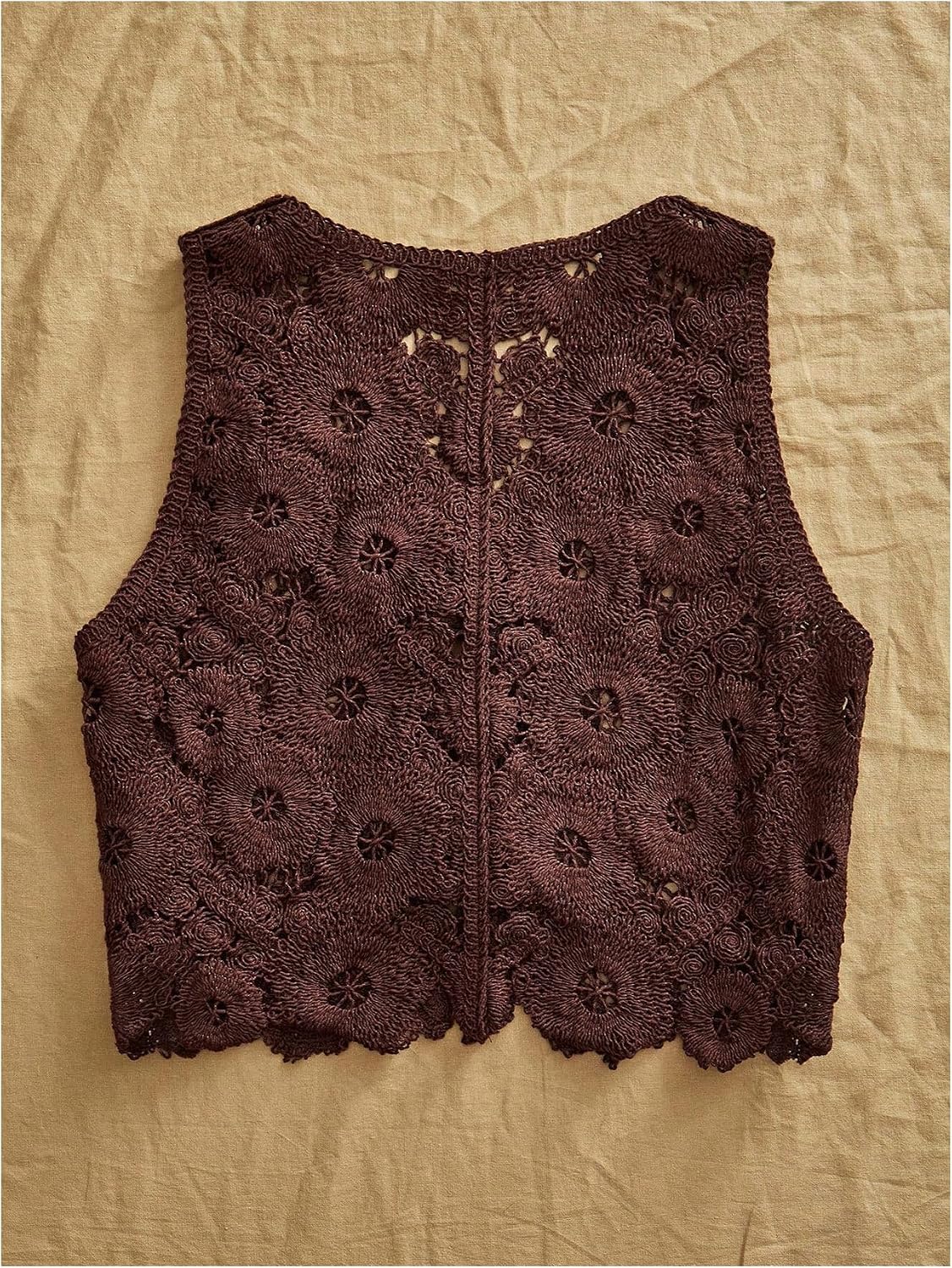 SHENHE Women's Tie Front Deep V Neck Sweater Vest Sleeveless Crop Knit Cardigan Vests