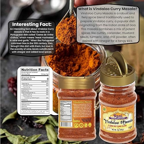 Vista 26 de Rani Vindaloo Curry Masala Mezcla de especias indias de 80 onzas (5 libras) 5.0 lbs Tarro de PET a granel ~ Todo natural Sin sal Vegano Apto